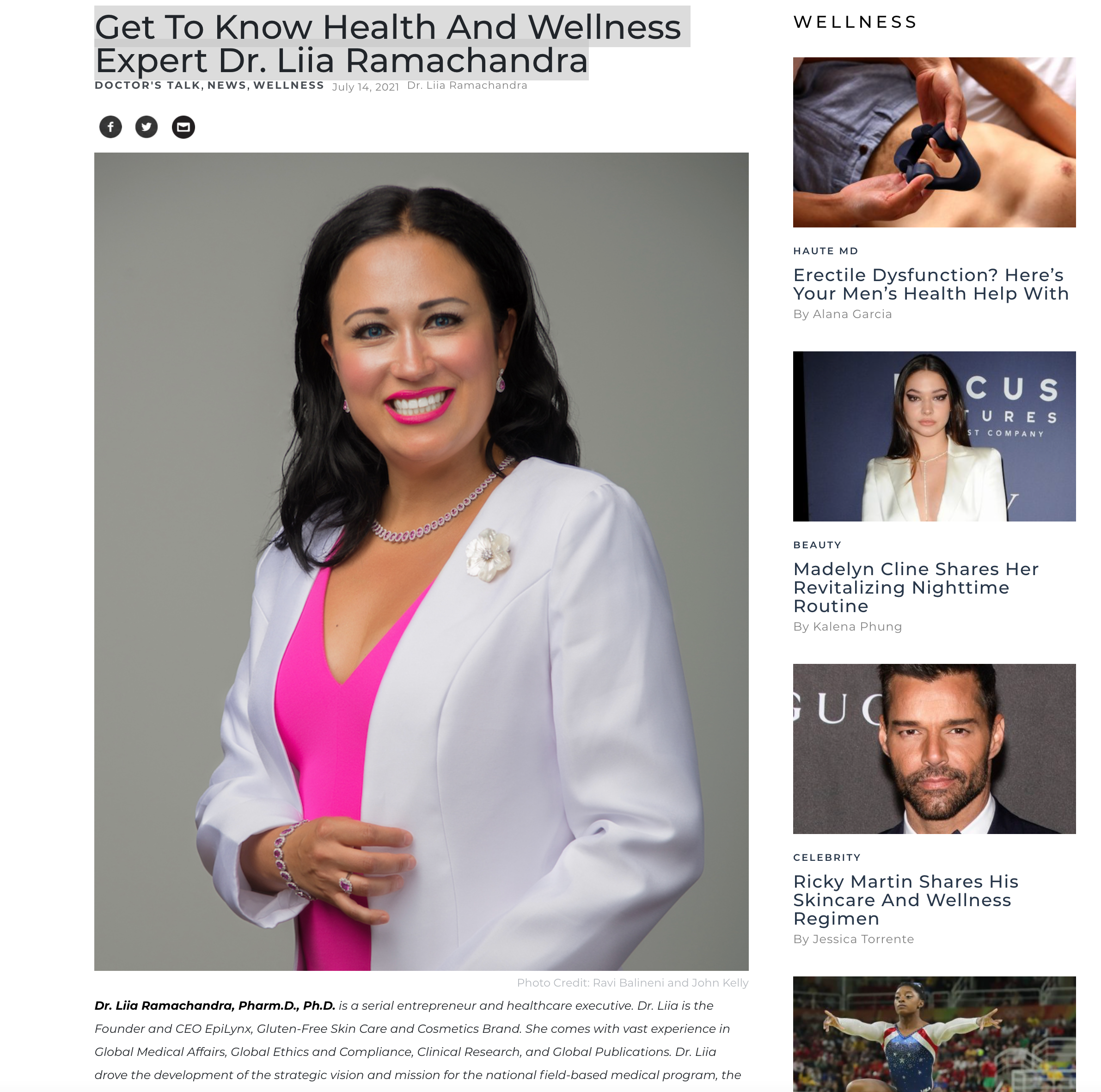 EpiLynx by Dr. Liia featured in Haute Living