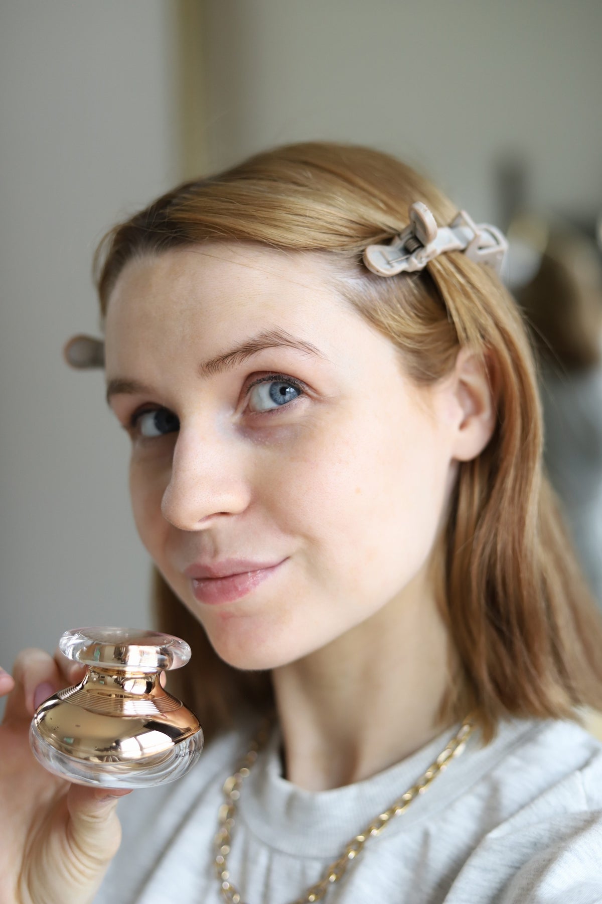EpiLynx Anti-Aging Peptide Eye Cream held in hand for under-eye application
