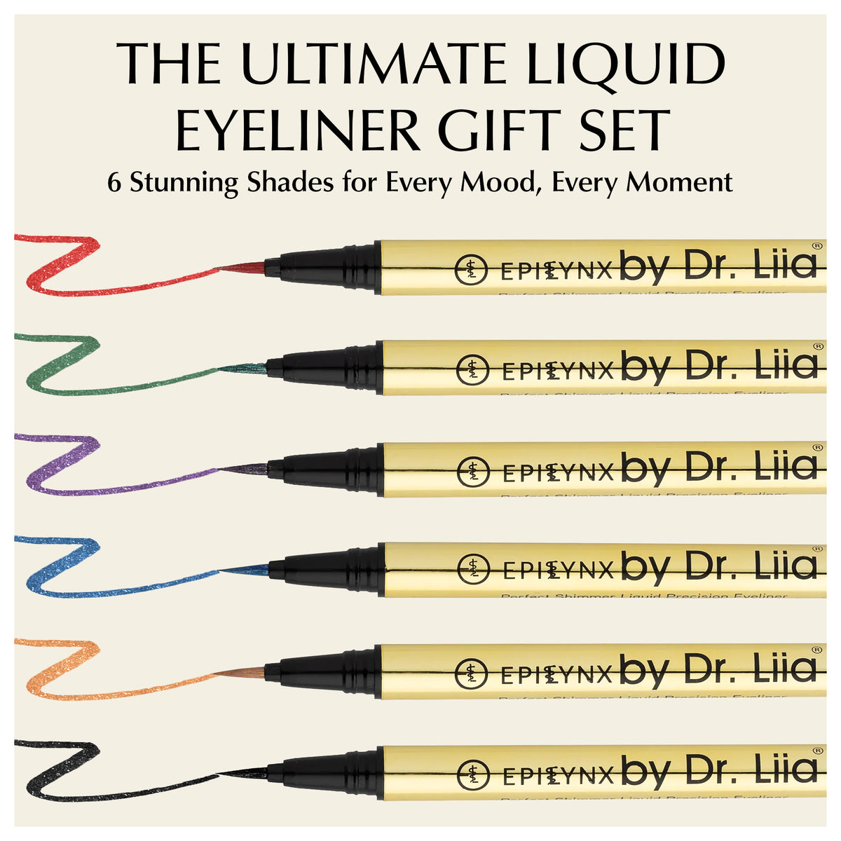 EpiLynx shimmer liquid eyeliner gift set with multiple shades