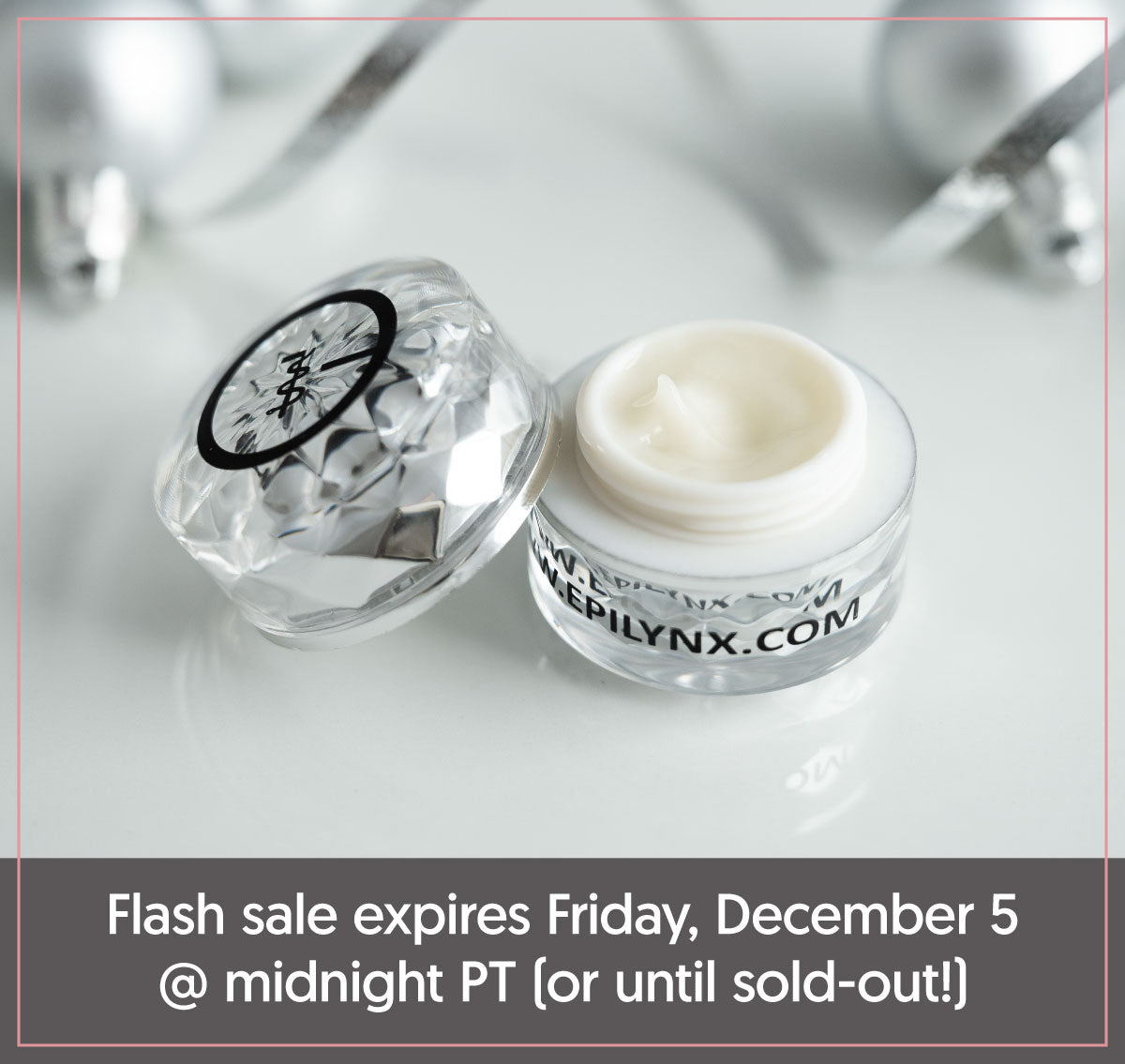 EpiLynx sparkly holiday vegan beauty bundle laid out together