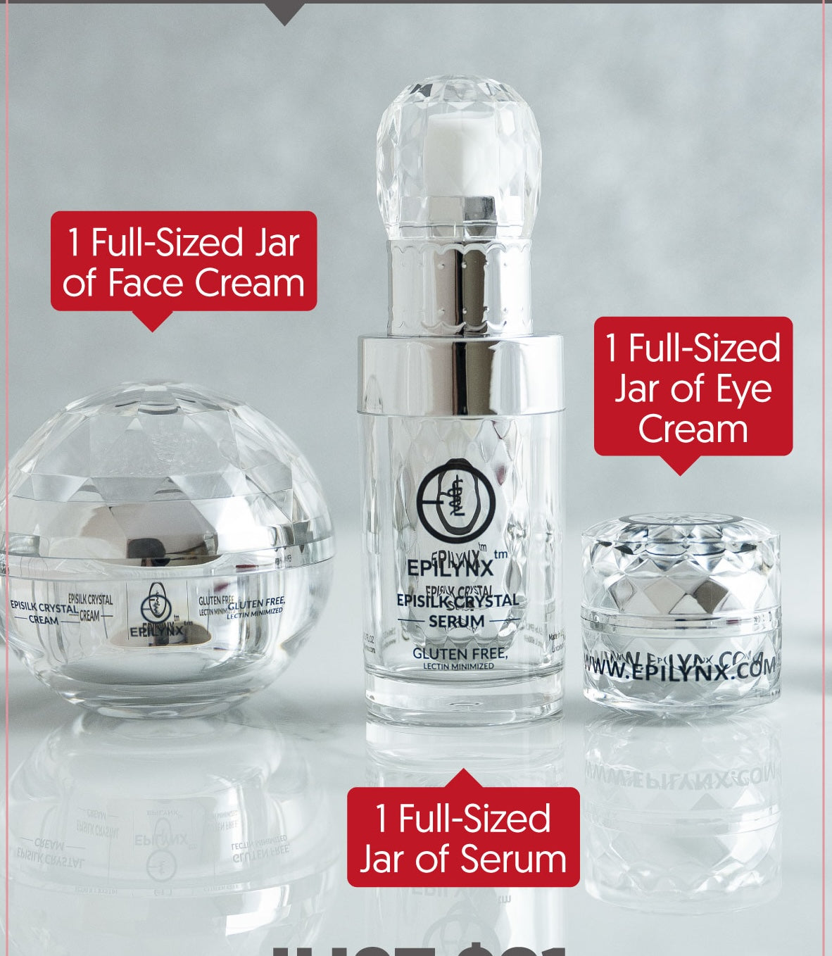 Products included in the EpiLynx sparkly holiday beauty set