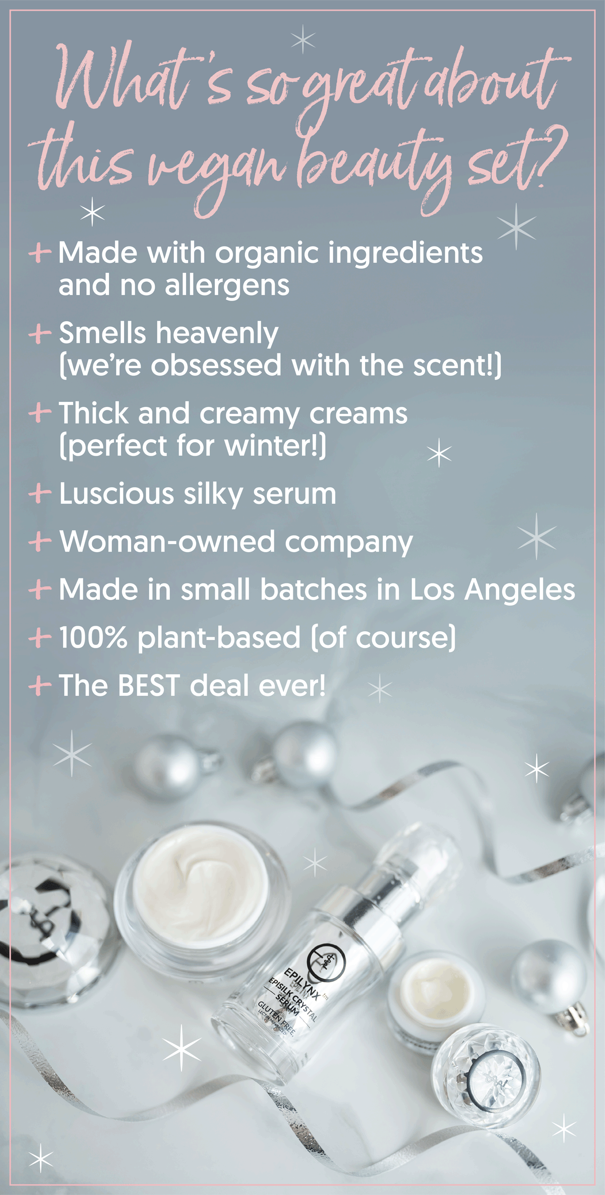 Animated preview of the EpiLynx sparkly holiday beauty set