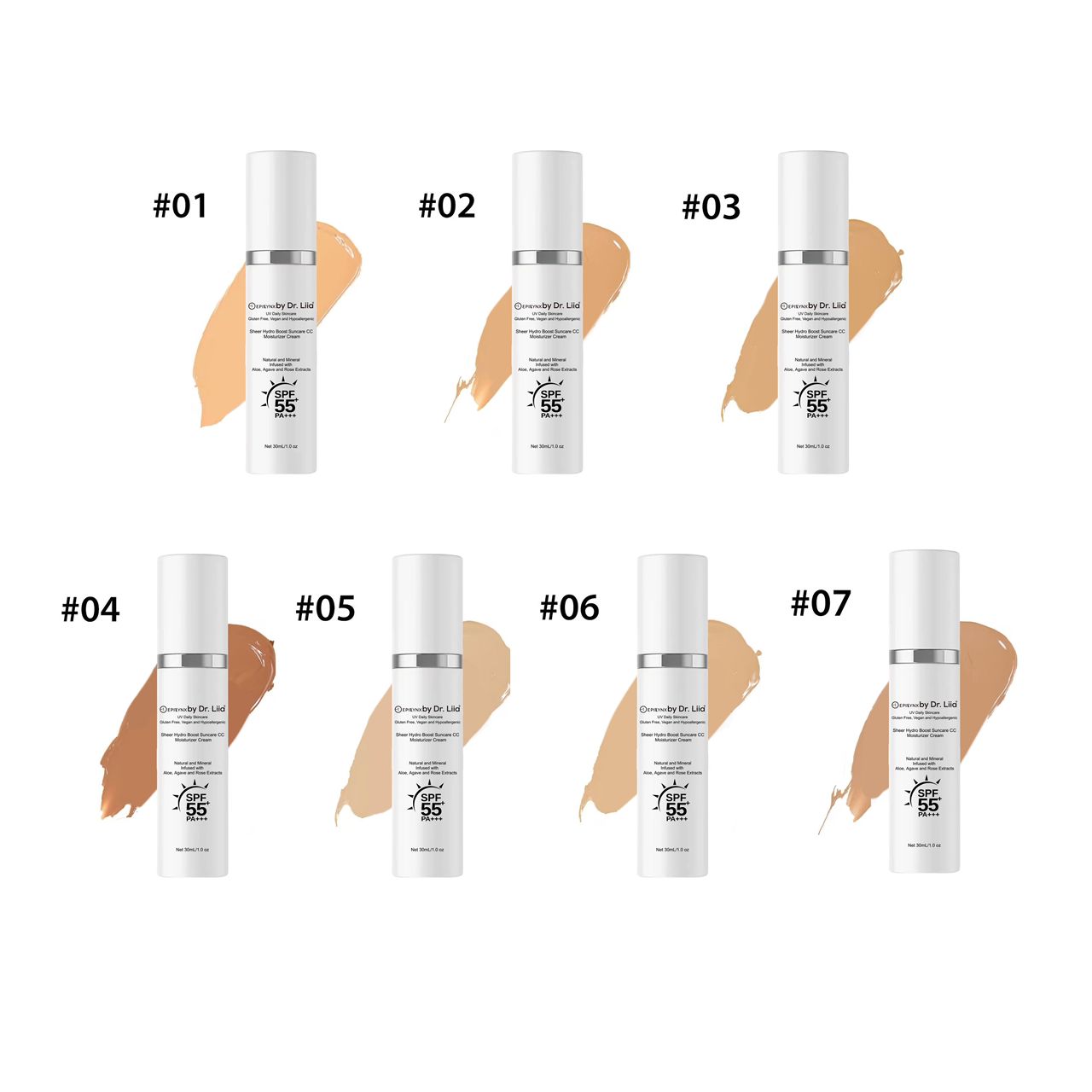tinted moisturizer spf 55, vegan cc cream, gluten free skincare, fragrance free moisturizer, sensitive skin sunscreen, allergen aware skincare, Dr Liia, EpiLynx