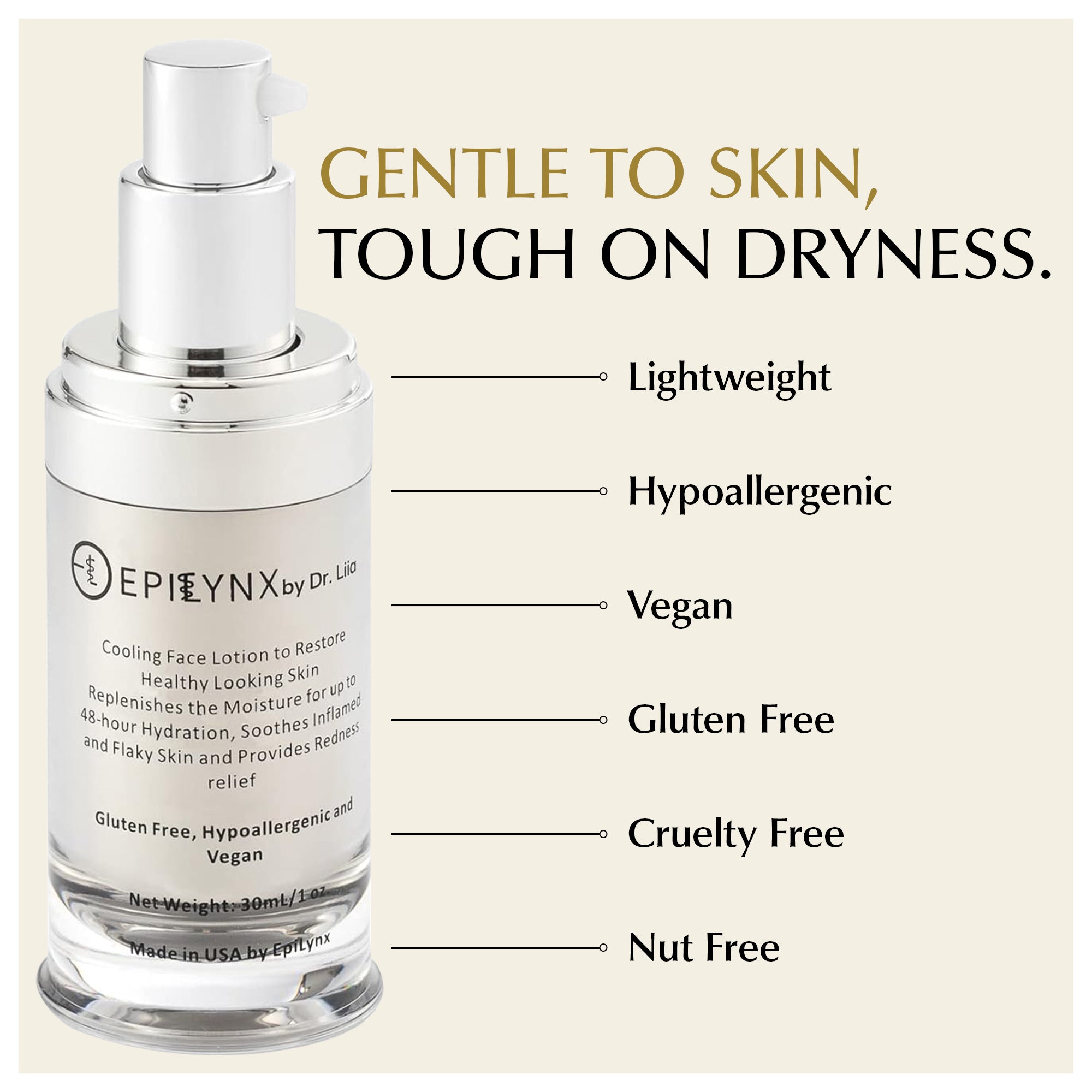 Face Moisturizer for Sensitive and Dry Skin - Lightweight