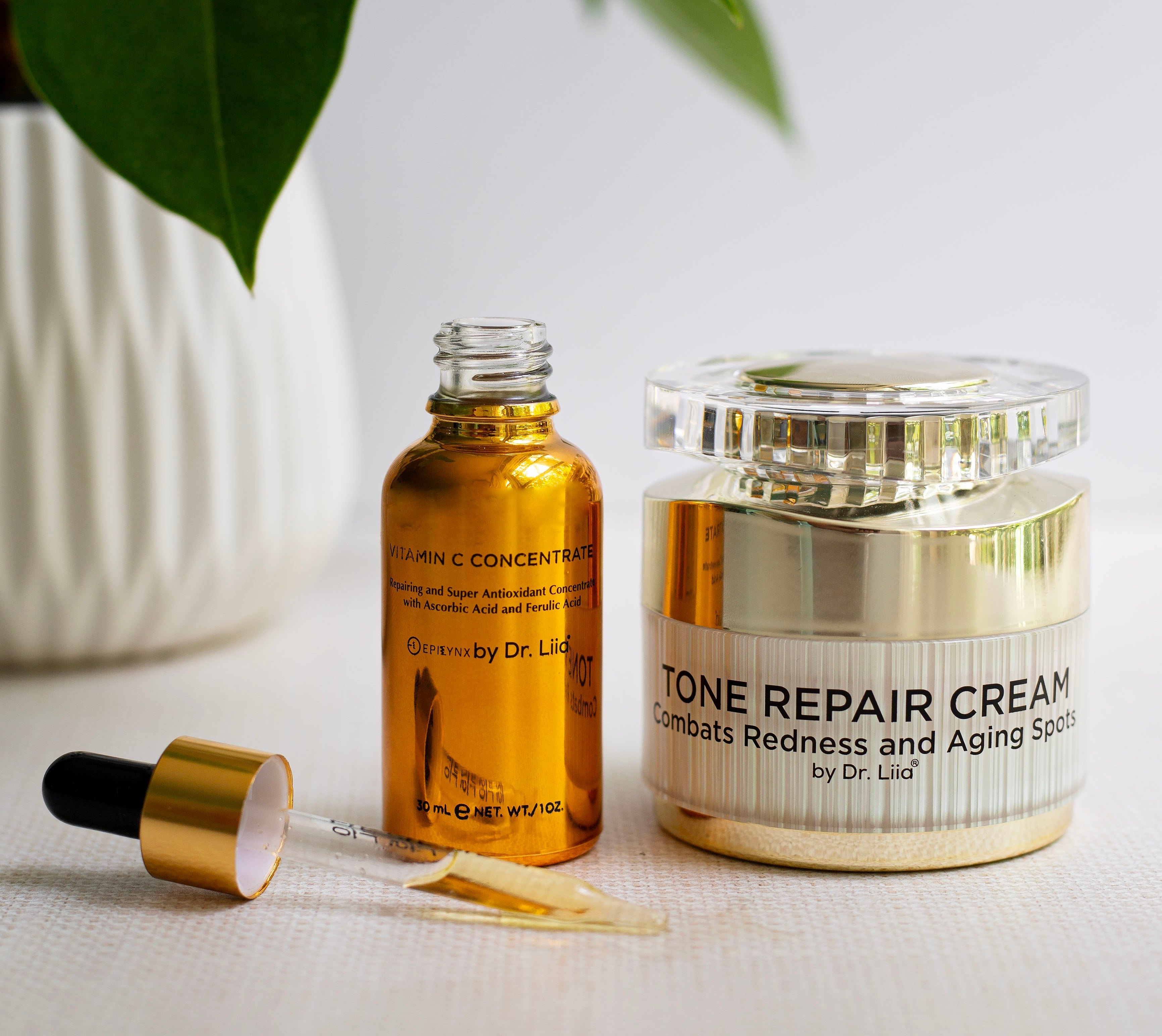 Brightening Vitamin C & Tone Repair Cream Set – Vegan, Gluten-Free Dark Spot & Hyperpigmentation Duo