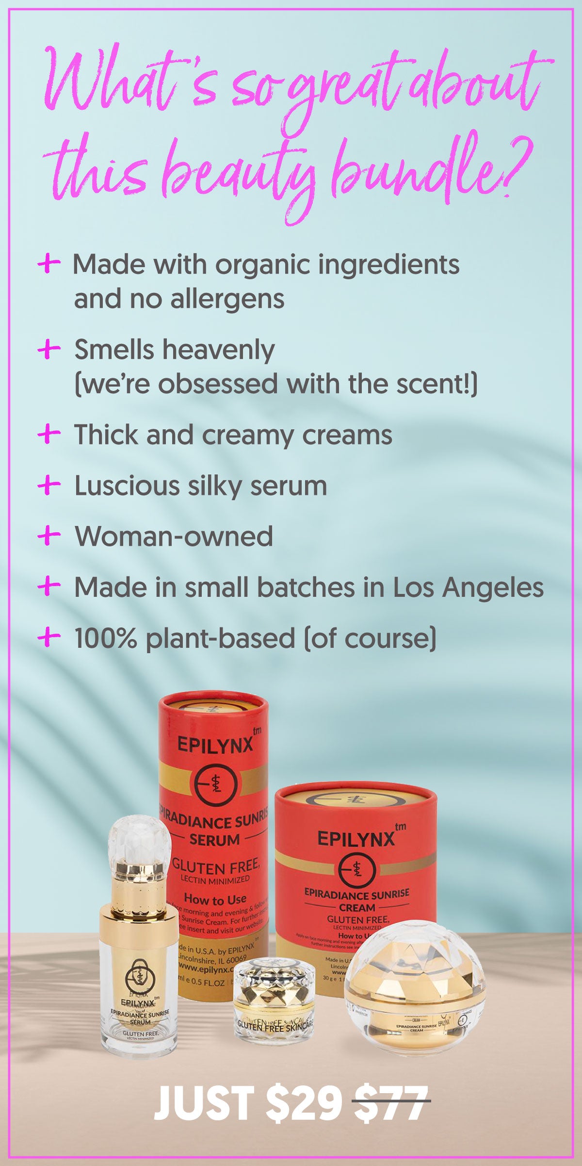 VegNews Beauty Bundle: Sunrise Serum, Sunrise Cream, and Sunrise Eye Cream (full-sized!)