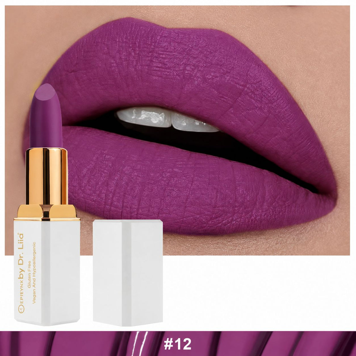 EpiLynx LS-009 #12 Aria lipstick and lip swatch