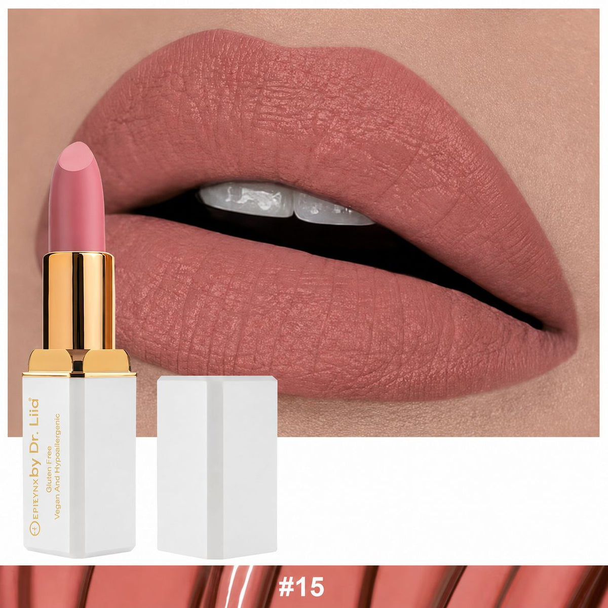 EpiLynx LS-009 #15 Cali lipstick and lip swatch