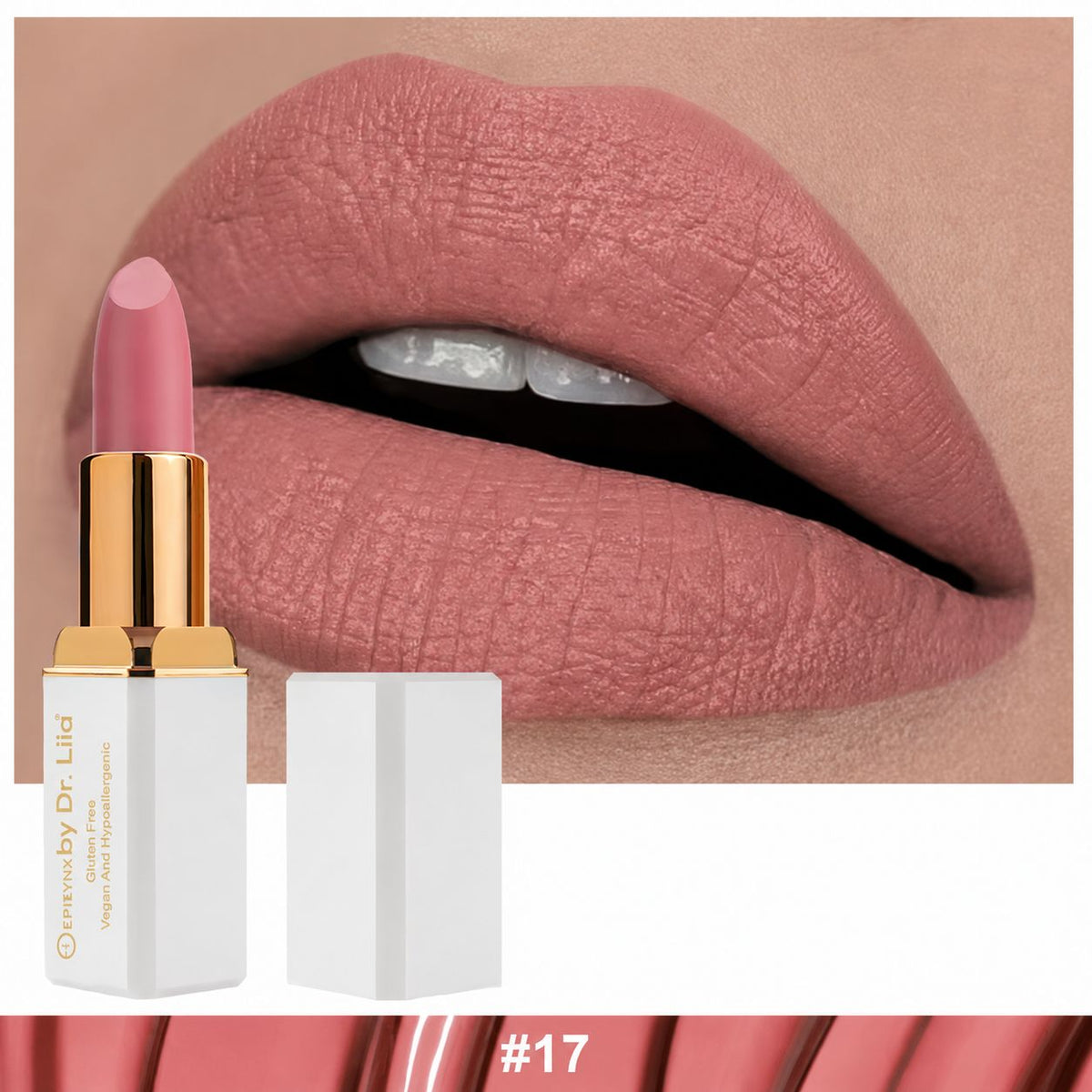 EpiLynx LS-009 #17 Kinda Sexy lipstick and lip swatch