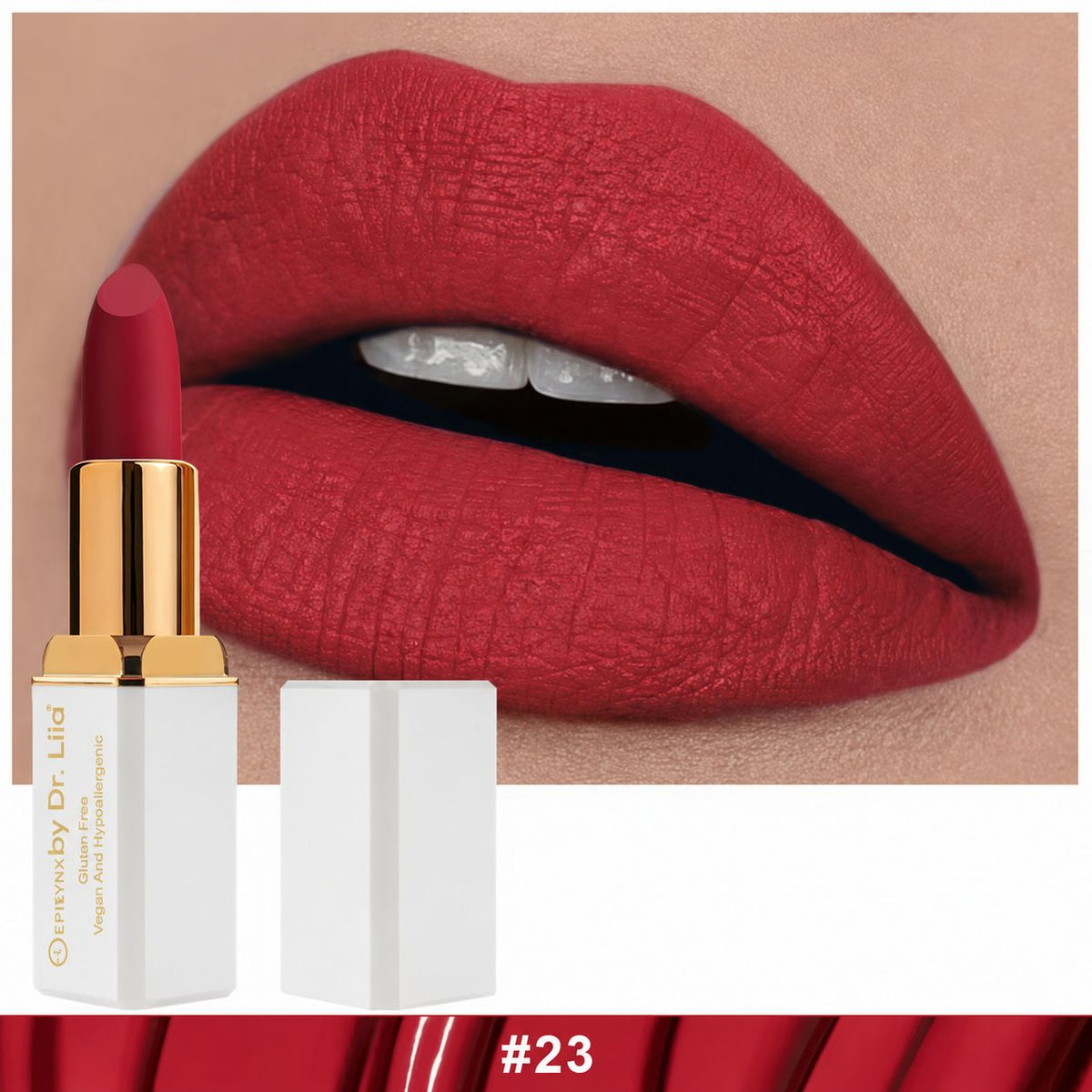 EpiLynx LS-009 #23 Rey lipstick and lip swatch