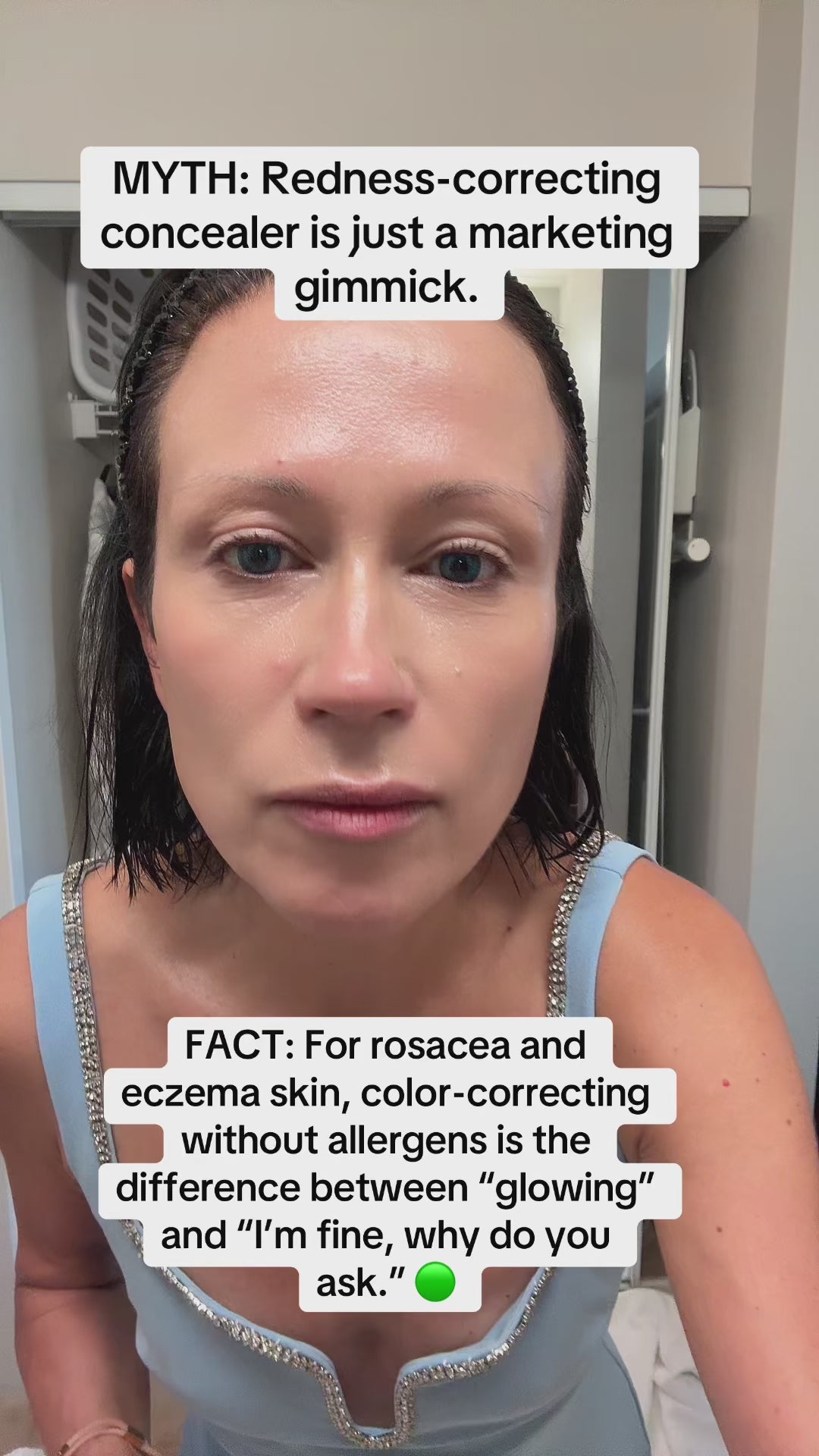 MYTH: Redness-correcting concealer is just a marketing gimmick. FACT: For rosacea and eczema skin, color-correcting without allergens is the difference between “glowing” and “I’m fine, why do you ask.” 🟢 #RosaceaMakeup #EczemaFriendly #ColorCorrector #AllergenFreeBeauty #EpiLynx