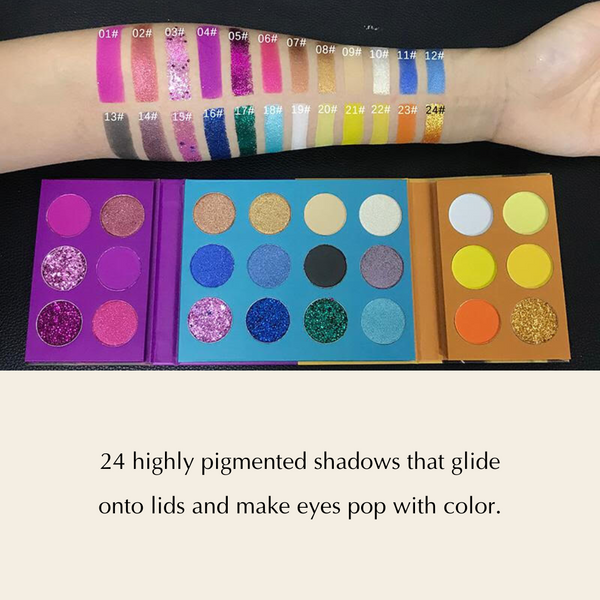 24 Colorful Eyeshadow Palette