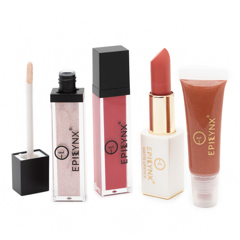 Gluten-Free, Vegan Lip Balm, Lipsticks and Lip Gloss Set