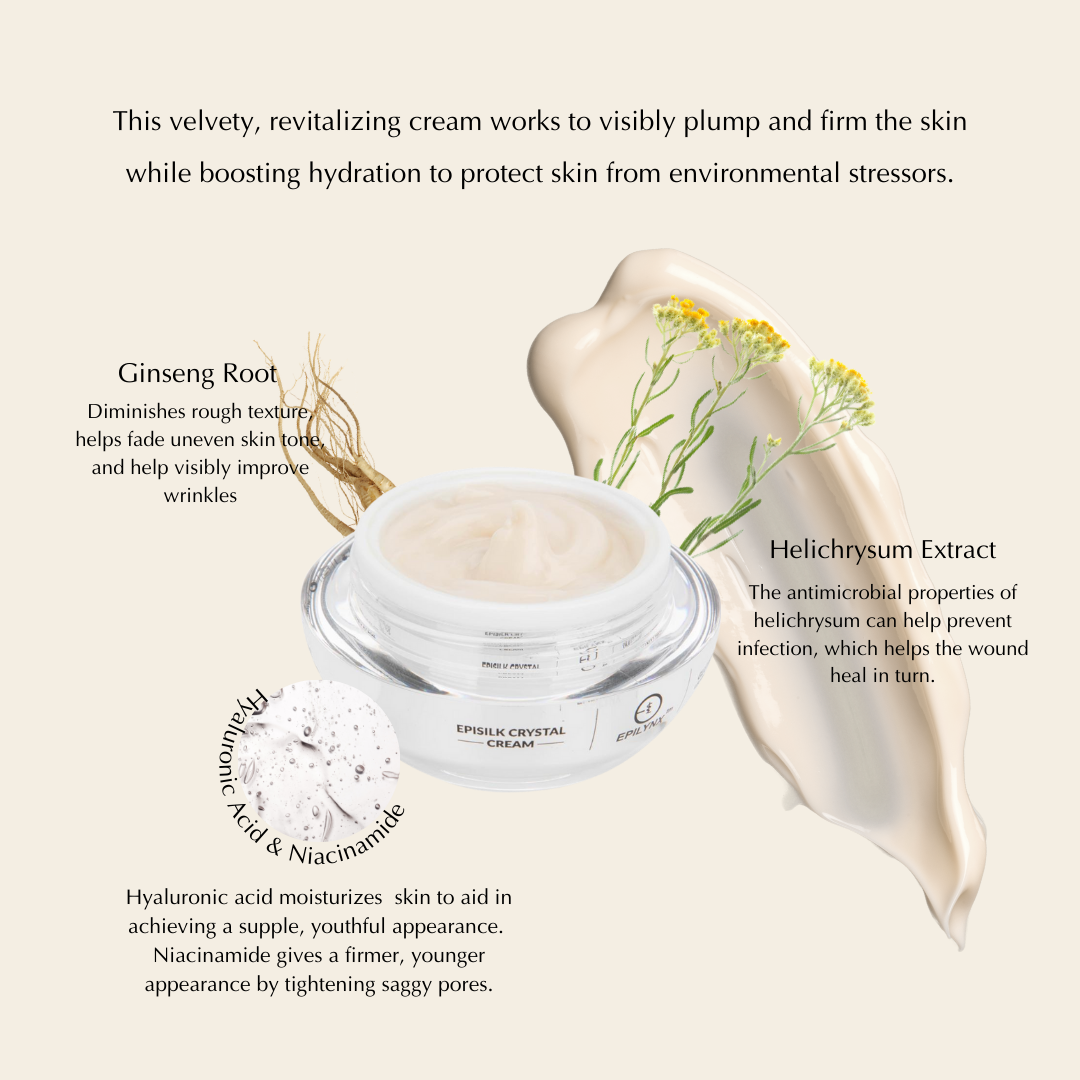 Vegan EpiSilk, Crystal Wrinkle Smoothing Face Cream - Intense Brightening and Firming Wrinkle Fix for Sensitive Skin