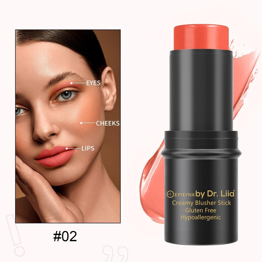 Compact Blush Stain Stick for Cheeks, Lips, Eyes